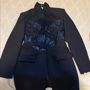 Elegant Black Lace Women's Mini Dress